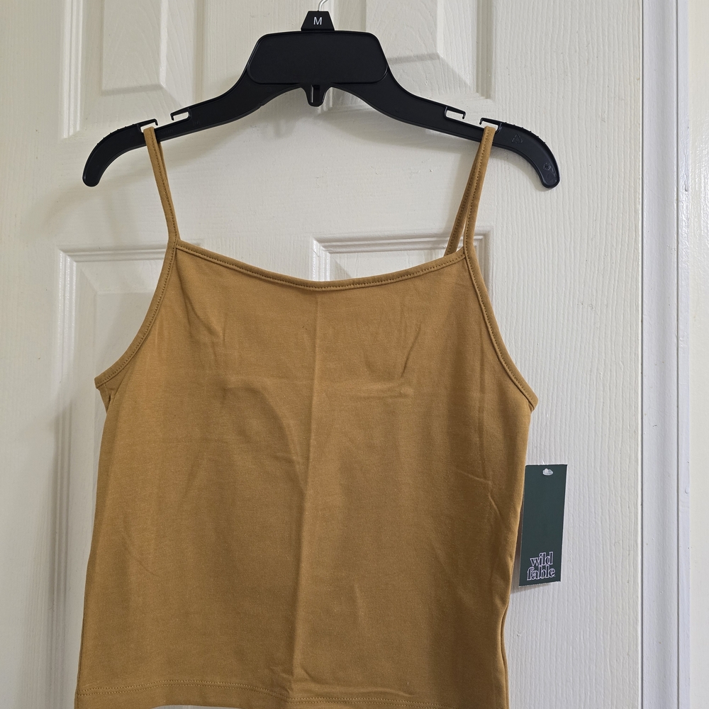 Wild Fable Mustard Yellow Women's Spaghetti Strap Lightweight Stretch Top